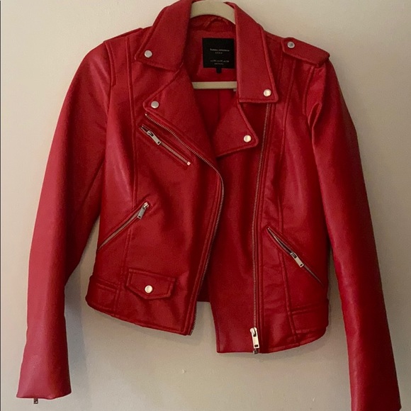 red pleather jacket